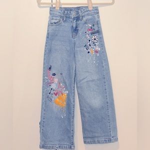 Girls Art Class jeans, size 8 with adjustable band. High waist and wide leg.
